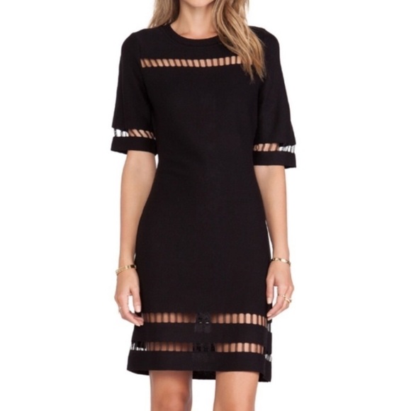 J.o.a. Short sleeve cutout Dress in Black - Picture 1 of 11